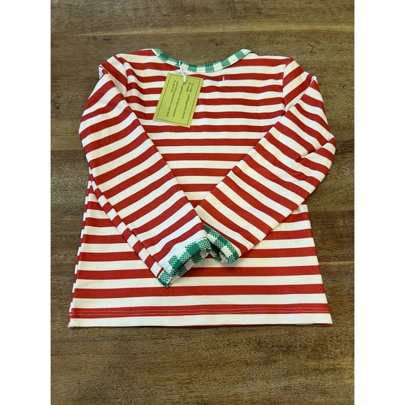 NWT Sugar Bee Ruffle Buttflap Pajamas Christmas Striped Holiday Lounge Size 18 M - Picture 7 of 7